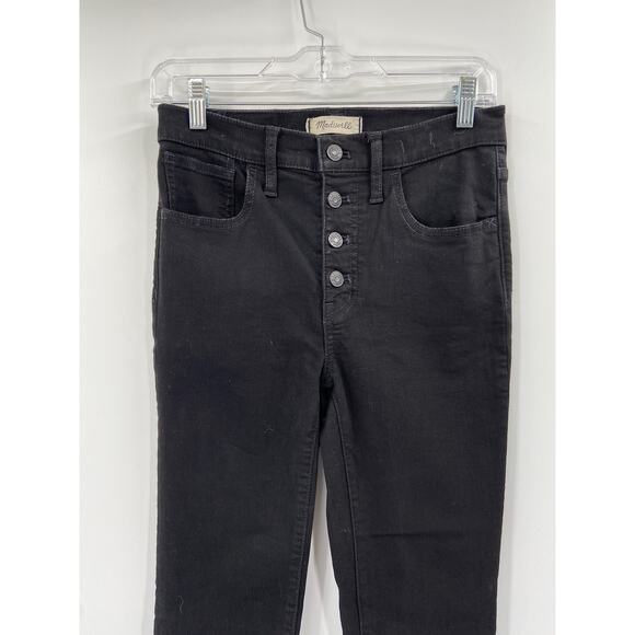 Madewell 9-Inch High Rise Black Frost Button Fly Skinny Jeans Size 27 - Picture 3 of 8